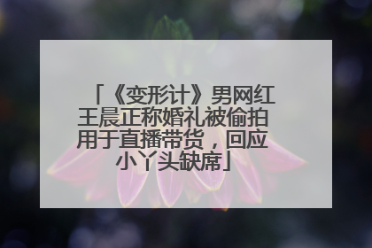 《变形计》男网红王晨正称婚礼被偷拍用于直播带货，回应小丫头缺席