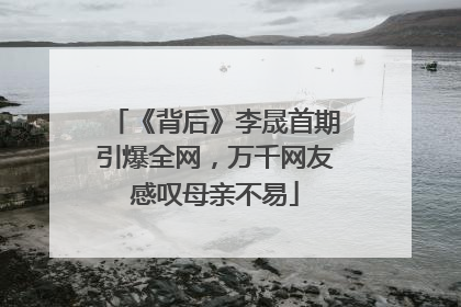 《背后》李晟首期引爆全网，万千网友感叹母亲不易