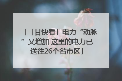 「甘快看」电力“动脉”又增加 这里的电力已送往26个省市区