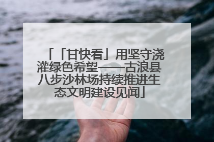 「甘快看」用坚守浇灌绿色希望——古浪县八步沙林场持续推进生态文明建设见闻