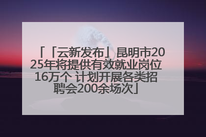 「云新发布」昆明市2025年将提供有效就业岗位16万个 计划开展各类招聘会200余场次