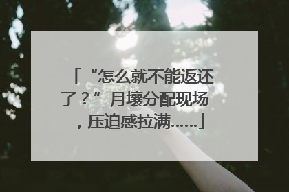 “怎么就不能返还了?”月壤分配现场,压迫感拉满……