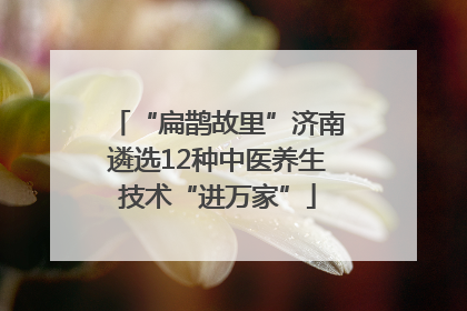 “扁鹊故里”济南遴选12种中医养生技术“进万家”