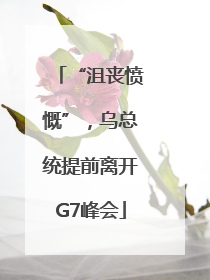 “沮丧愤慨”，乌总统提前离开G7峰会