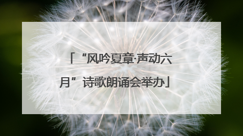 “风吟夏章·声动六月”诗歌朗诵会举办