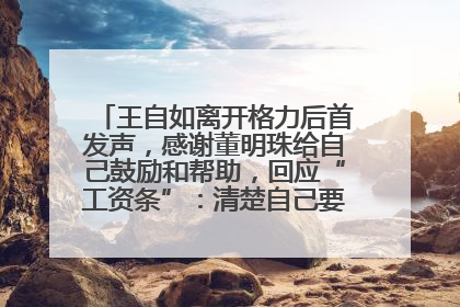 王自如离开格力后首发声，感谢董明珠给自己鼓励和帮助，回应“工资条”：清楚自己要什么，工资条不重要