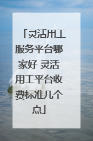 灵活用工服务平台哪家好 灵活用工平台收费标准几个点