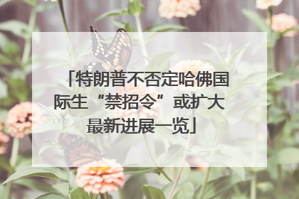 特朗普不否定哈佛国际生“禁招令”或扩大 最新进展一览