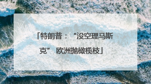 特朗普：“没空理马斯克” 欧洲抛橄榄枝