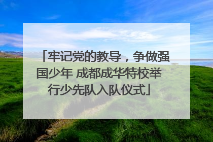 牢记党的教导，争做强国少年 成都成华特校举行少先队入队仪式