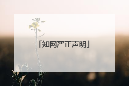知网严正声明