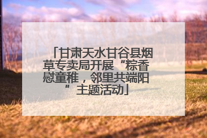 甘肃天水甘谷县烟草专卖局开展“粽香慰童稚，邻里共端阳”主题活动