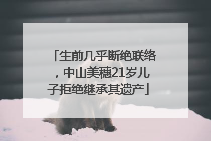 生前几乎断绝联络，中山美穗21岁儿子拒绝继承其遗产