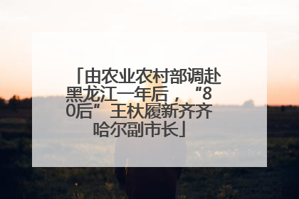由农业农村部调赴黑龙江一年后，“80后”王杕履新齐齐哈尔副市长