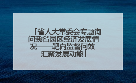 省人大常委会专题询问我省园区经济发展情况——靶向监督问效 汇聚发展动能