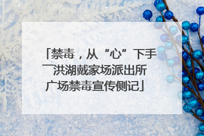 禁毒，从“心”下手――洪湖戴家场派出所广场禁毒宣传侧记