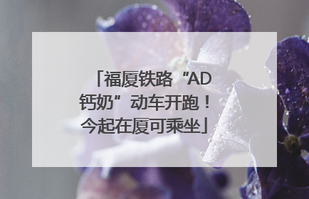 福厦铁路“AD钙奶”动车开跑！今起在厦可乘坐