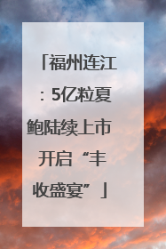 福州连江：5亿粒夏鲍陆续上市 开启“丰收盛宴”