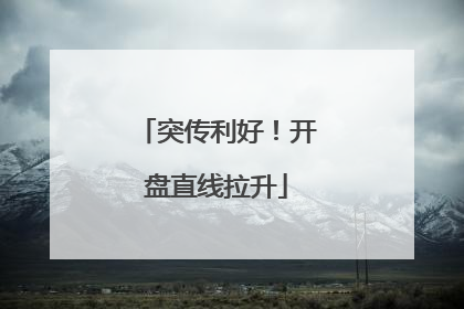 突传利好！开盘直线拉升