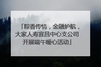 粽香传情，金融护航，大家人寿宜昌中心支公司开展端午暖心活动
