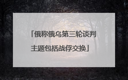 俄称俄乌第三轮谈判主题包括战俘交换