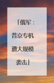 俄军：普京专机遭大规模袭击
