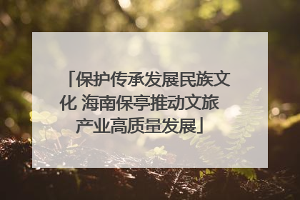 保护传承发展民族文化 海南保亭推动文旅产业高质量发展