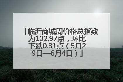 临沂商城周价格总指数为102.97点，环比下跌0.31点（5月29日—6月4日）