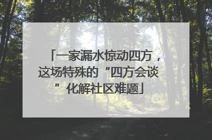 一家漏水惊动四方，这场特殊的“四方会谈”化解社区难题