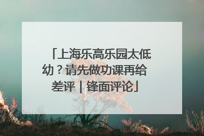上海乐高乐园太低幼？请先做功课再给差评｜锋面评论