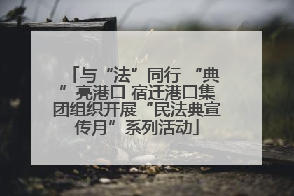 与“法”同行 “典”亮港口 宿迁港口集团组织开展“民法典宣传月”系列活动