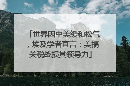 世界因中美缓和松气，埃及学者直言：美搞关税战损其领导力