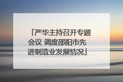 严华主持召开专题会议 调度邵阳市先进制造业发展情况