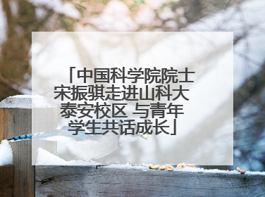 中国科学院院士宋振骐走进山科大泰安校区 与青年学生共话成长
