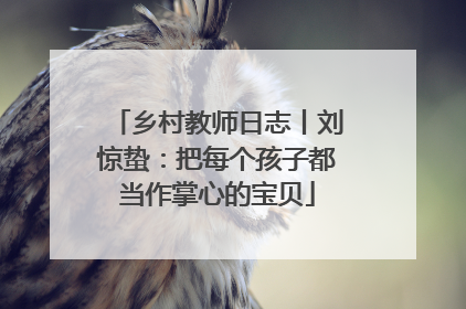 乡村教师日志丨刘惊蛰：把每个孩子都当作掌心的宝贝
