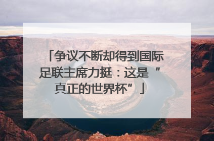 争议不断却得到国际足联主席力挺：这是“真正的世界杯”