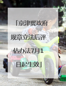京津冀政府规章立法后评估办法7月1日起生效