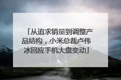 从追求销量到调整产品结构，小米总裁卢伟冰回应手机大盘变动