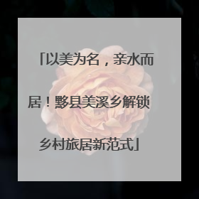 以美为名,亲水而居!黟县美溪乡解锁乡村旅居新范式