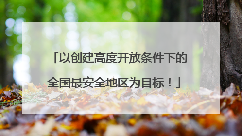 以创建高度开放条件下的全国最安全地区为目标！