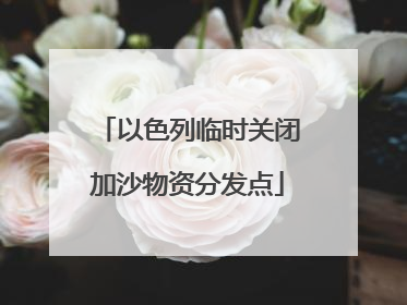 以色列临时关闭加沙物资分发点