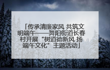 传承清廉家风 共筑文明端午——舞阳街道长春村开展“树道德新风 扬端午文化”主题活动