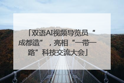 双语AI视频导览员“成都造”，亮相“一带一路”科技交流大会