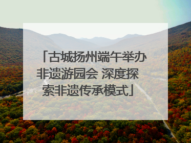 古城扬州端午举办非遗游园会 深度探索非遗传承模式