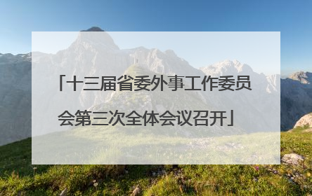 十三届省委外事工作委员会第三次全体会议召开