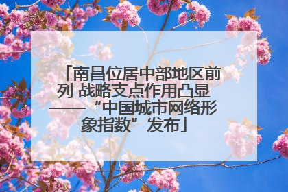 南昌位居中部地区前列 战略支点作用凸显——“中国城市网络形象指数”发布