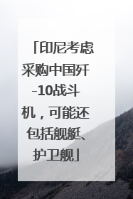 印尼考虑采购中国歼-10战斗机，可能还包括舰艇、护卫舰