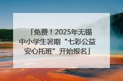 免费！2025年无锡中小学生暑期“七彩公益安心托班”开始报名