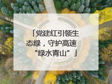党建红引领生态绿，守护高速“绿水青山”