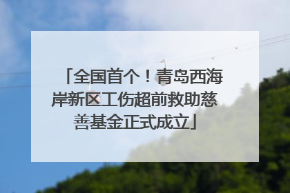全国首个！青岛西海岸新区工伤超前救助慈善基金正式成立